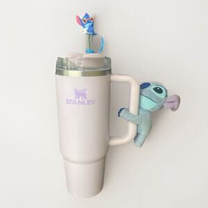 30 oz Stanley Tumbler Cup Lilac H2.O With Box + Stitch Straw Cap, Stitch Plushy